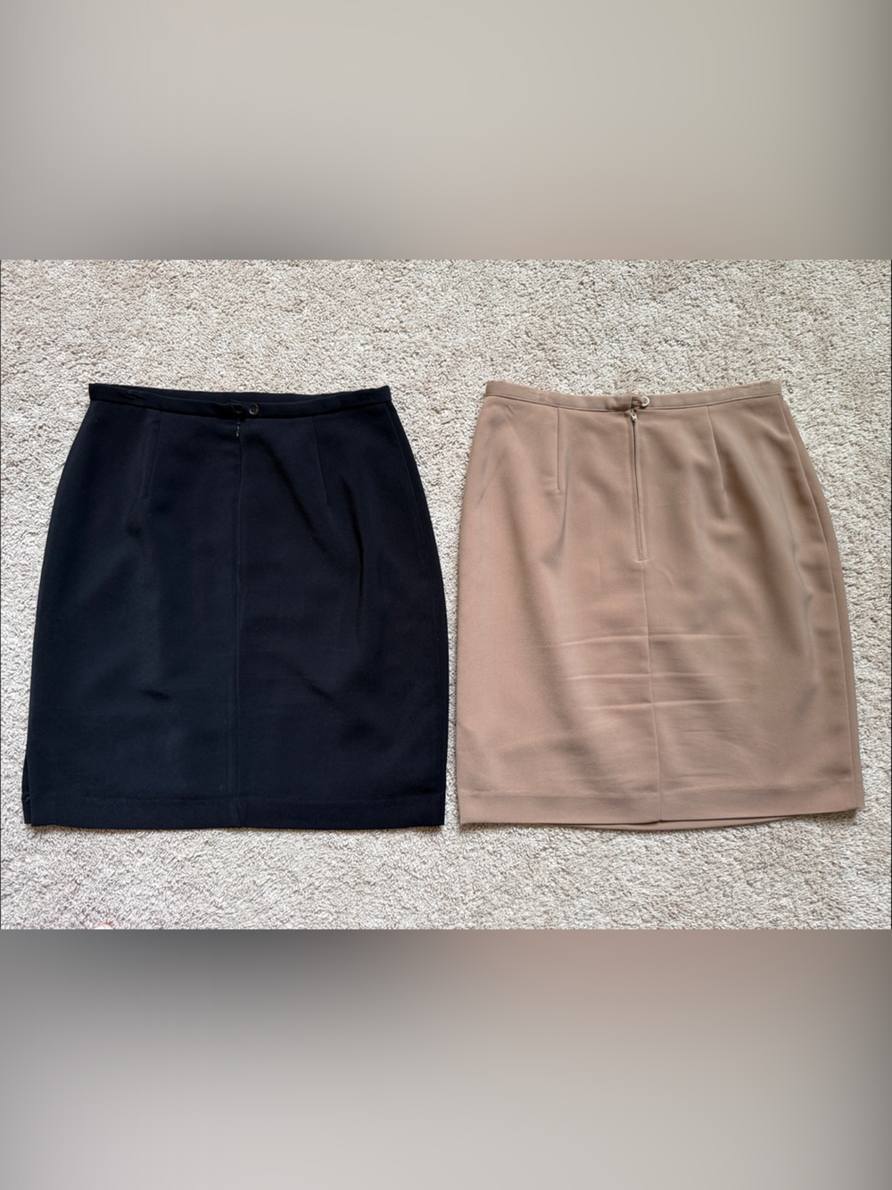 Michele Two-Pack Pencil Skirts in Black and Camel - Picture 4 of 8